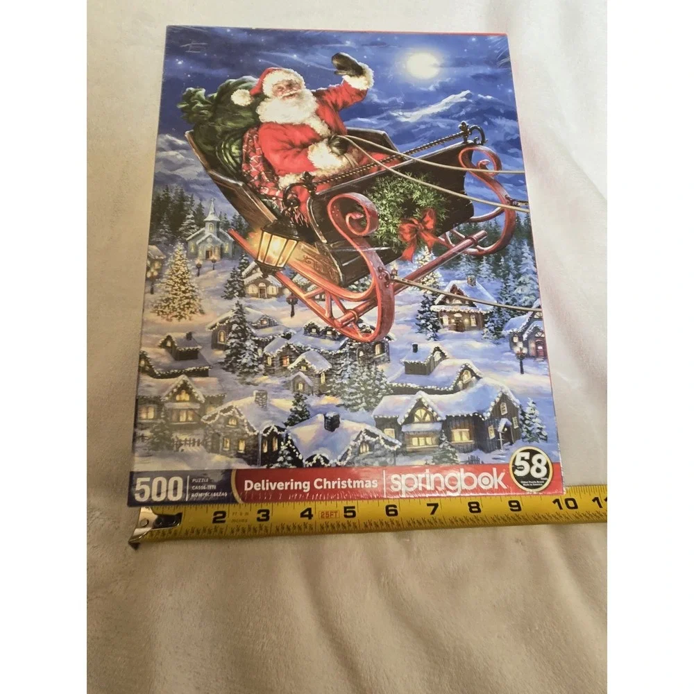 NEW Springbok 500 Piece Christmas‎ Eve Holiday Jigsaw Puzzle Santa Sleigh  USA